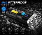 4-in-1 Rechargeable LED Torch Light + USB Charging & Waterproof