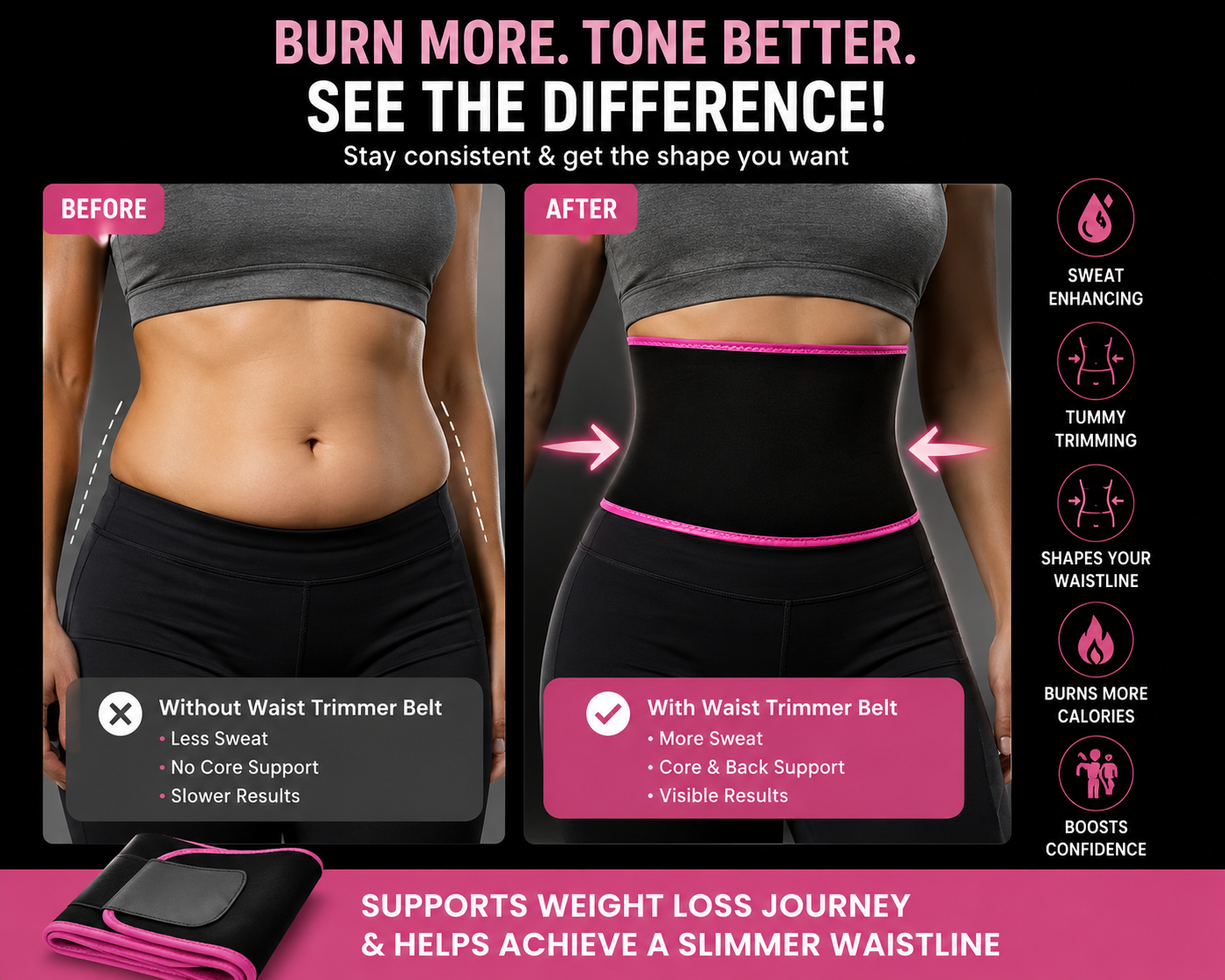 Adjustable Waist Trimmer Belt